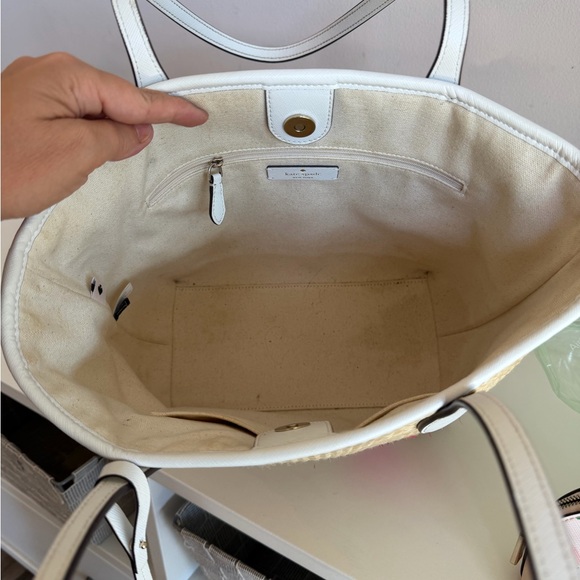 Kate Spade Straw Tote Bag with Strawberry Wristlet and Cosmetic Pouch Set - Picture 10 of 12